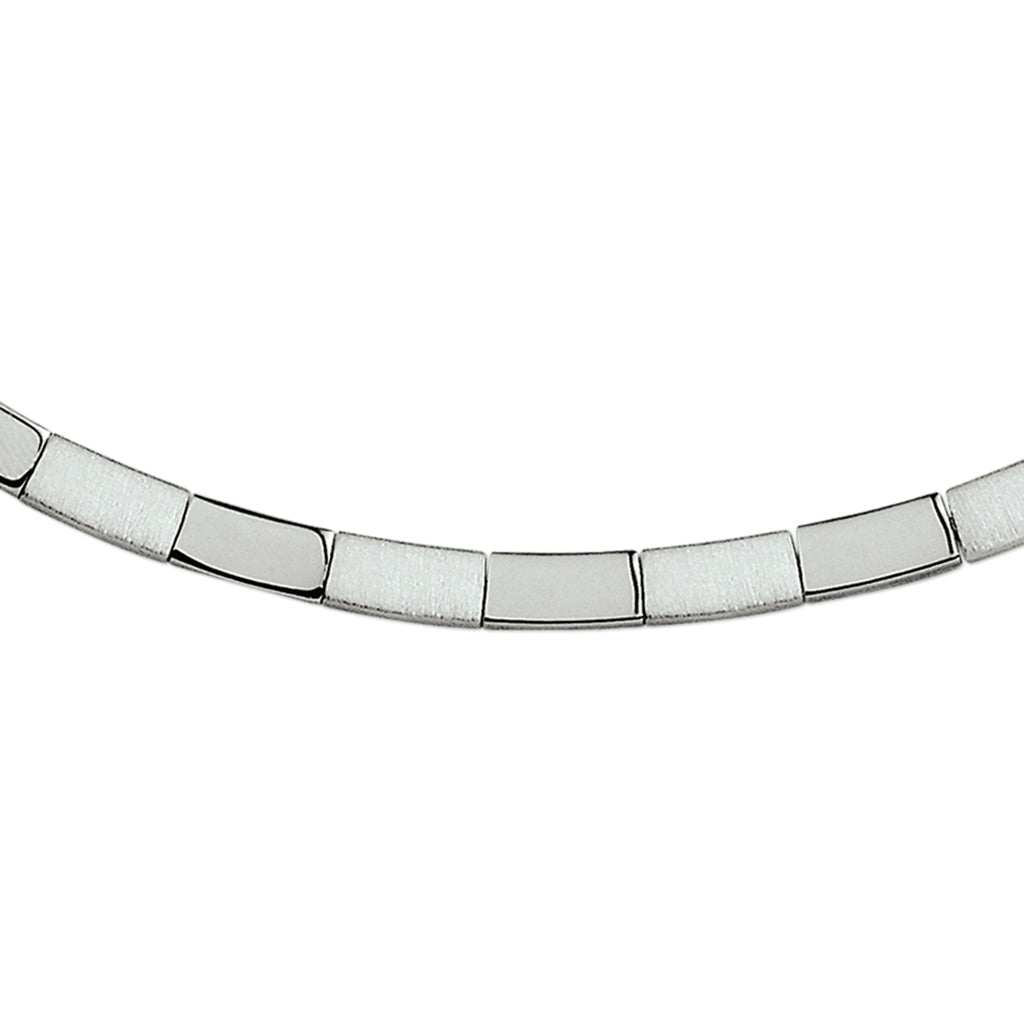 Halskette poliert/matt 4,5 mm 45 cm Silber rhodiniert