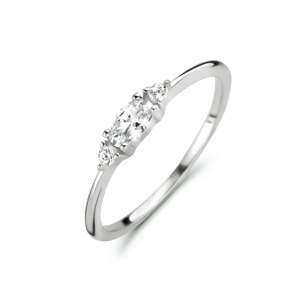 Ring Trilogie Zirkonia Silber rhodiniert