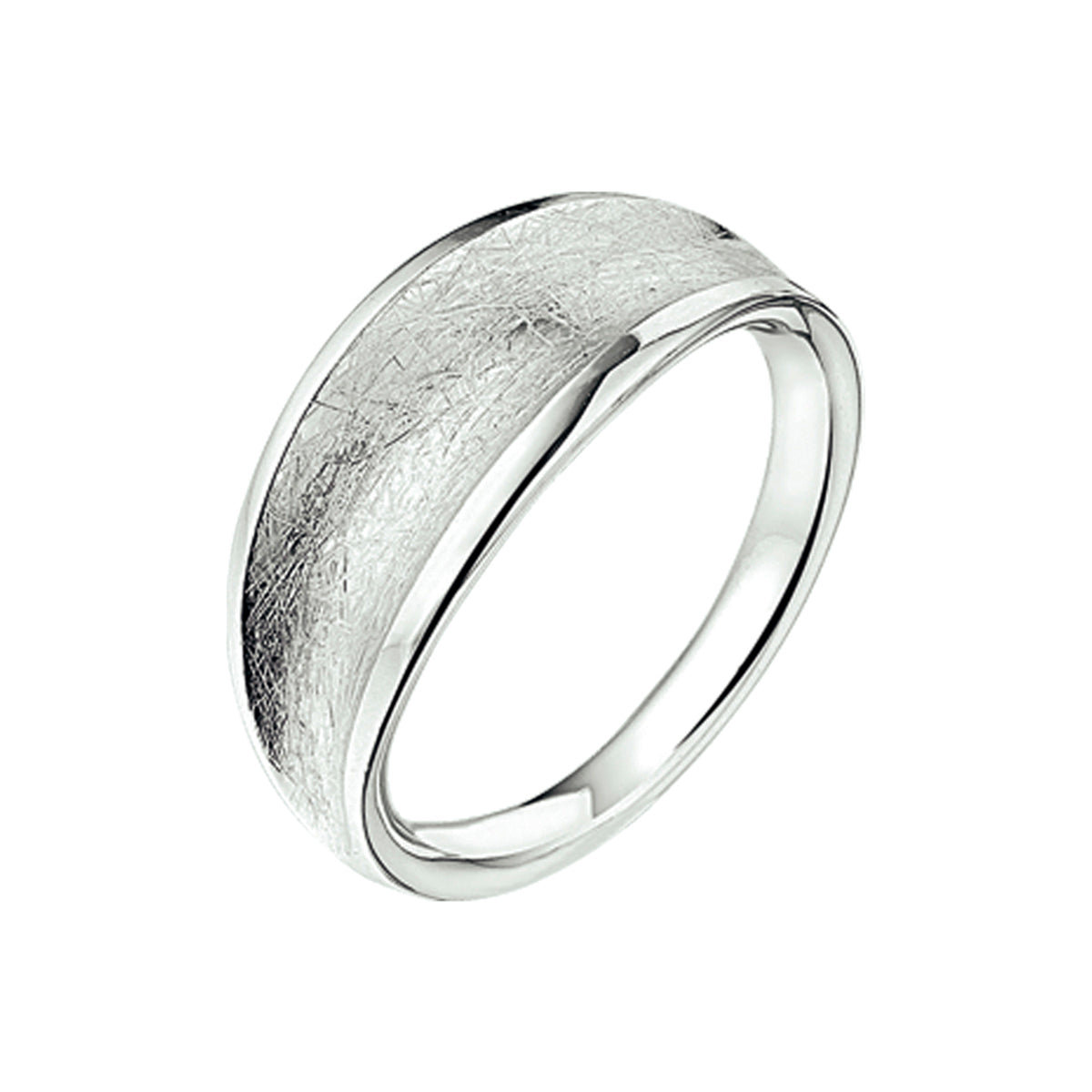 ring gescratcht zilver gerhodineerd