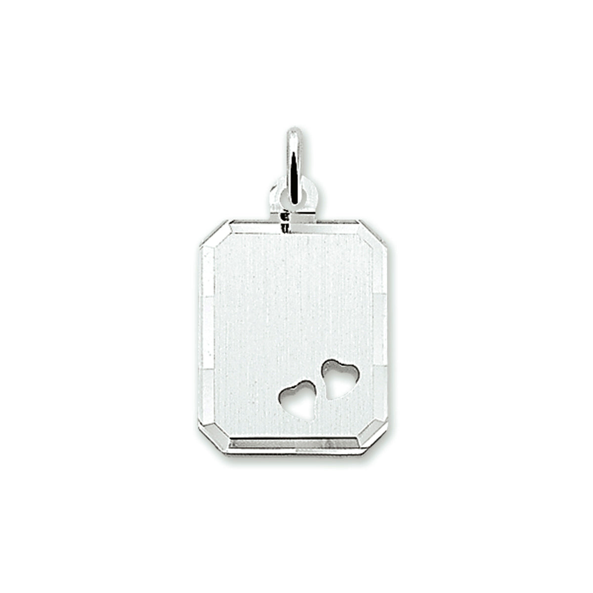 Gravuranhänger Herzen diamantiert, Silber rhodiniert
