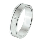 Ring A306 – 5 mm – 0,01 ct H SI Silber rhodiniert