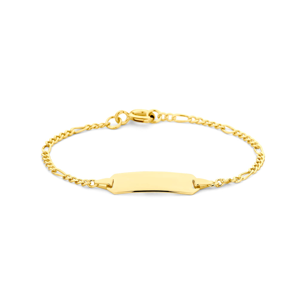 9k graveerarmband figaro 5,0 mm 9K geel