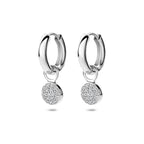 Klappcreolen Zirkonia 15 mm Silber rhodiniert