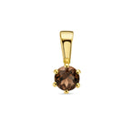Anhänger Rauchquarz 9,5 mm 14K Gelbgold