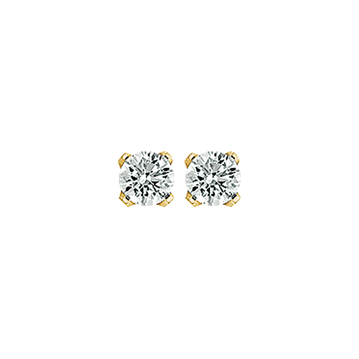 oorknoppen zirkonia 14K geelgoud
