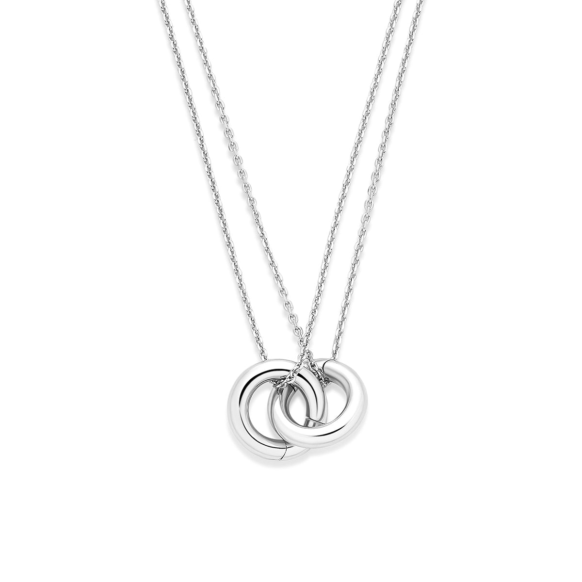 forever connected 2x collier 2x connectors 40 + 5 cm zilver gerhodineerd
