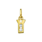 hanger letter zirkonia 14K geelgoud