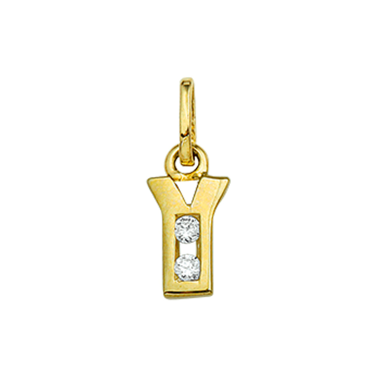 hanger letter zirkonia 14K geelgoud