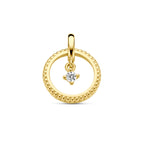 hanger cirkel diamant 0.06ct h si 14K geelgoud - rondje,bolletje,ringetje,draad