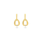 oorhangers diamant 0.02ct (2x 0.01ct) h si 14 mm 14K geelgoud