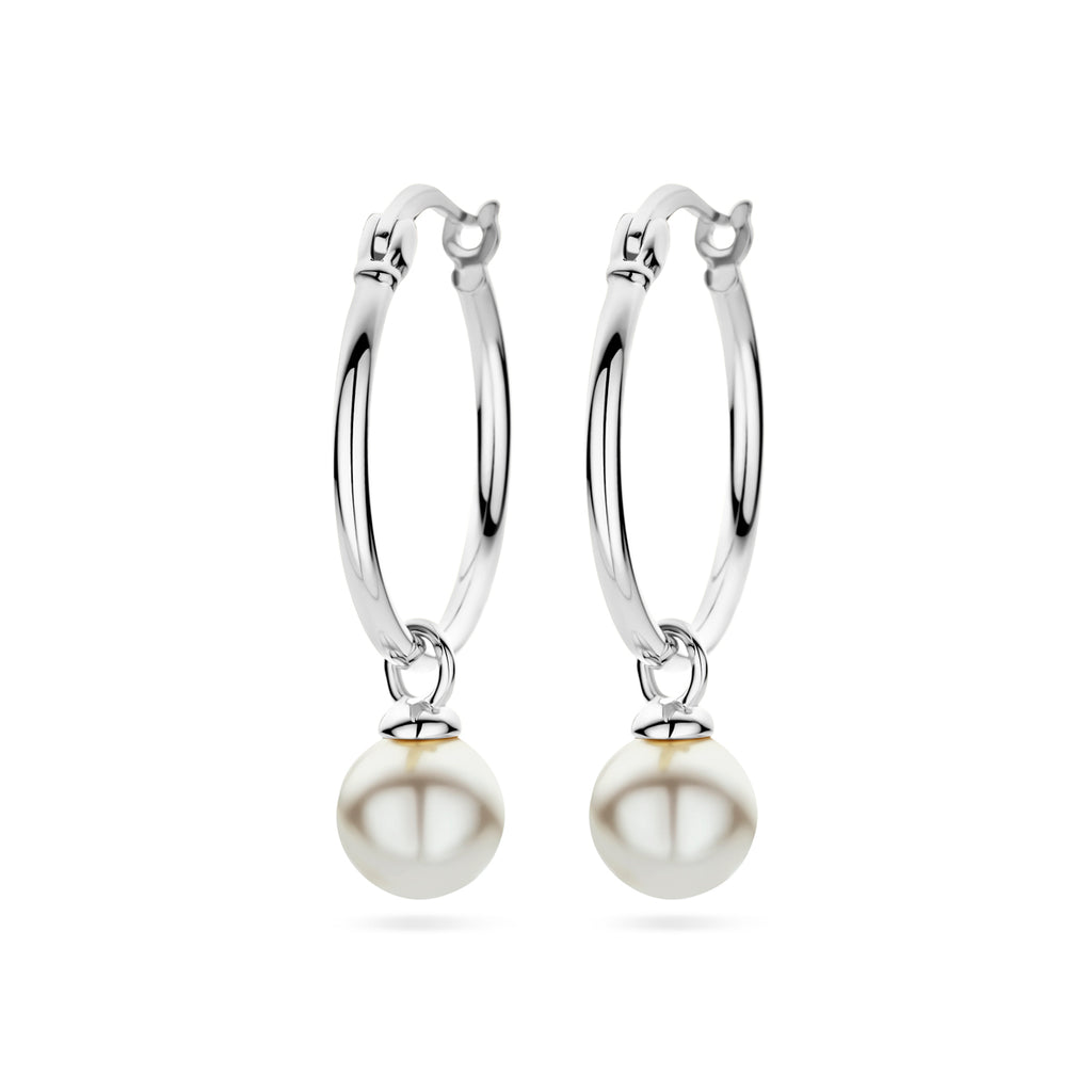 oorringen synth. parel zilver gerhodineerd