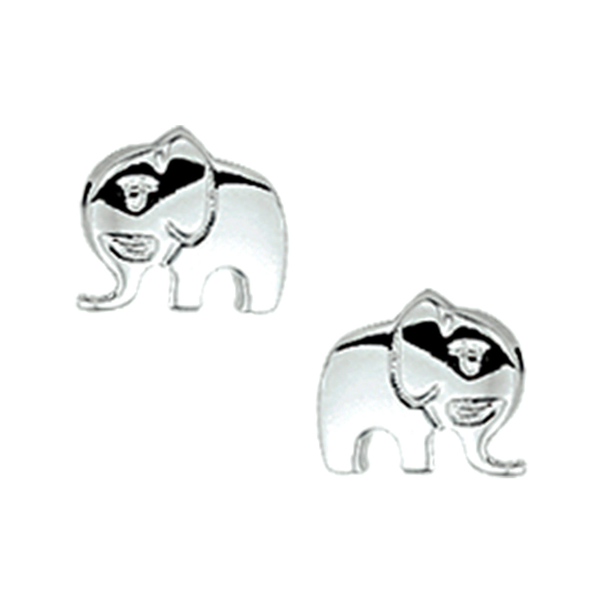 Ohrstecker Elefant Silber rhodiniert