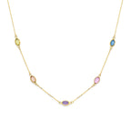 9k collier synthetische stenen 41 - 43 - 45 cm 9K geel