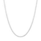 collier slang plat 3,6 mm 45 cm zilver gerhodineerd