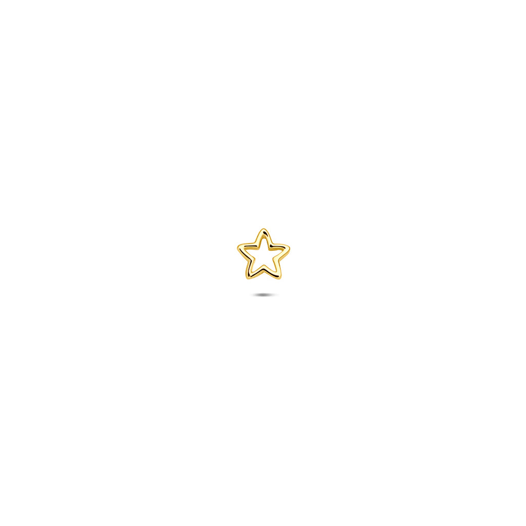 flat back piercing ster 3,5 mm 14K geelgoud