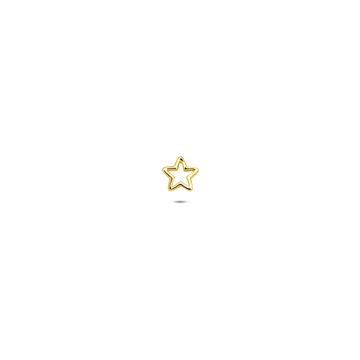 flat back piercing ster 3,5 mm 14K geelgoud