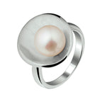 Ring Perlmutt Poly/Mattsilber rhodiniert