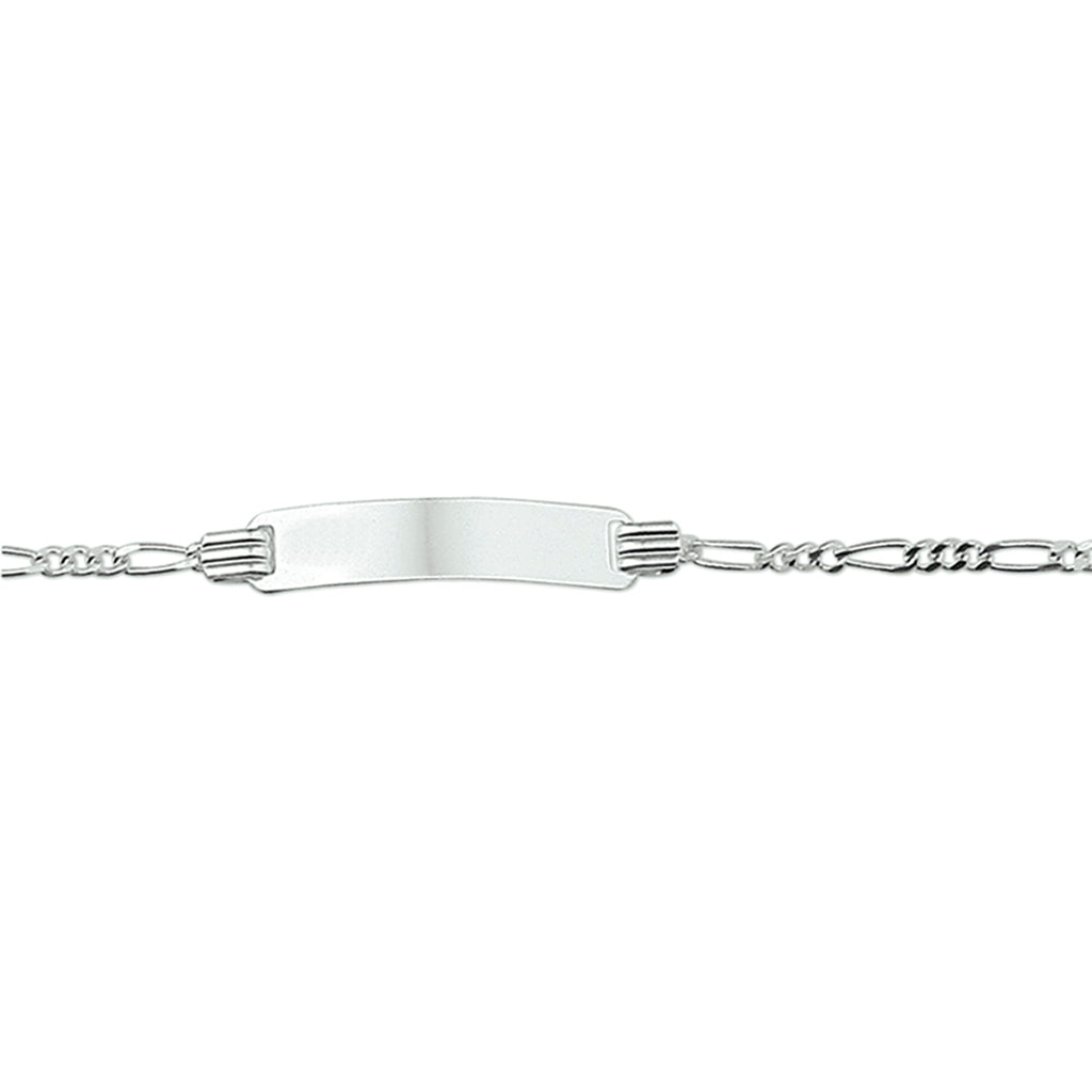Gravurarmband Figaroplatte 4,8 mm silberweiß