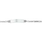 Gravurarmband Figaroplatte 4,8 mm silberweiß