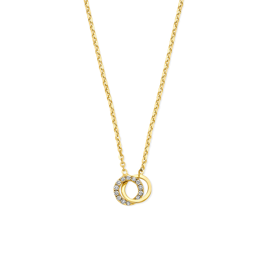 collier zirkonia 40 - 42 - 44 cm 14K geelgoud