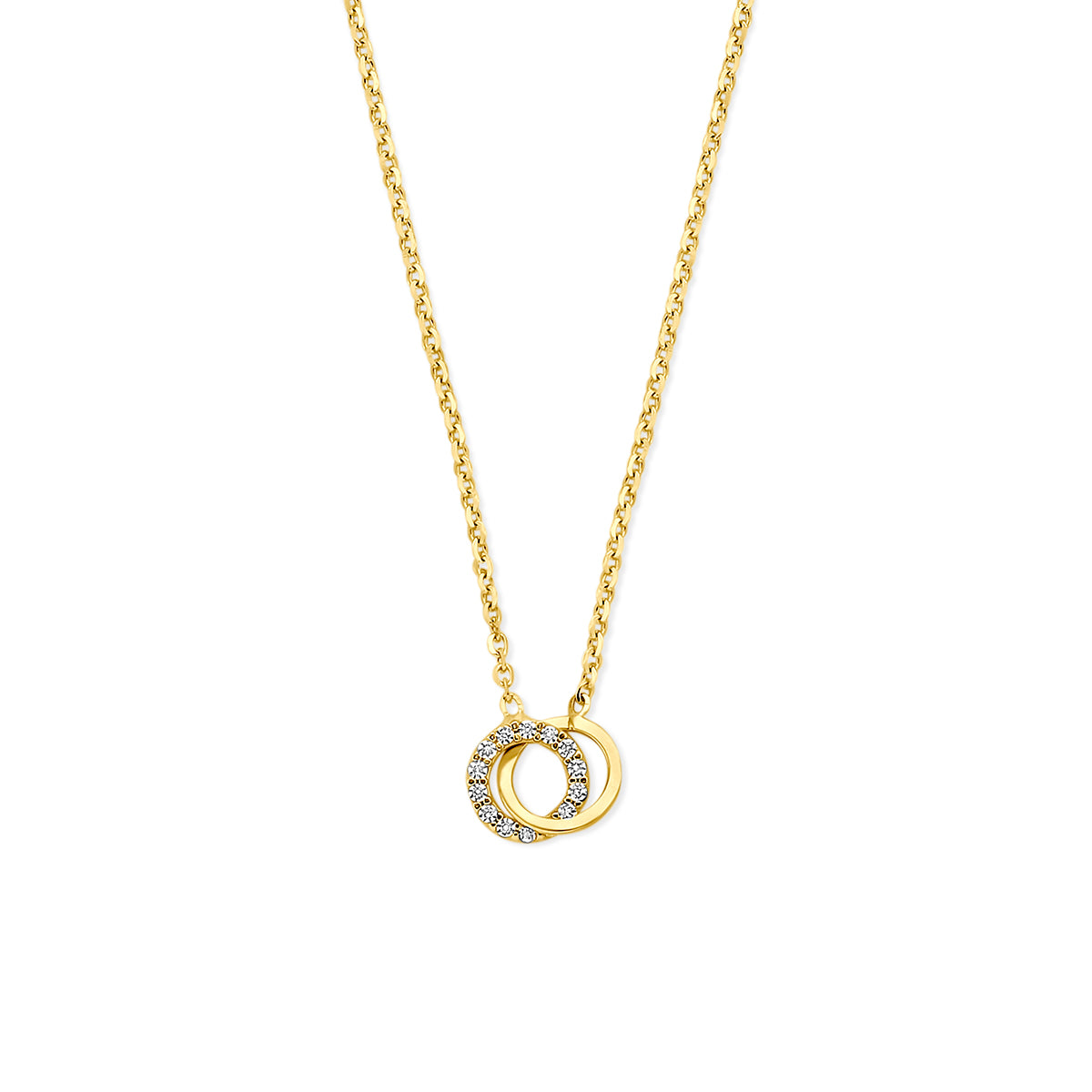collier zirkonia 40 - 42 - 44 cm 14K geelgoud