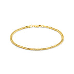 armband massief 3 mm 18,5 cm Silgold (geel met zilverkern)