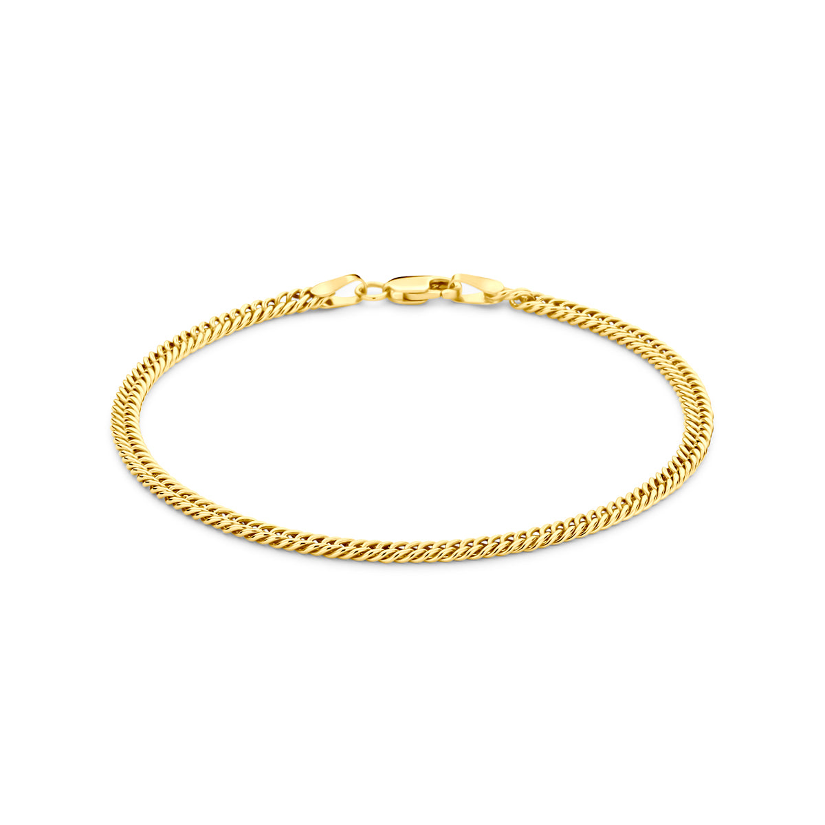Armband massiv 3 mm 18,5 cm Silgold (gelb mit Silberkern)