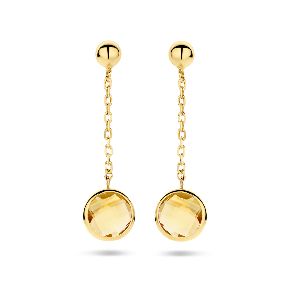 oorhangers citrien 14K geelgoud