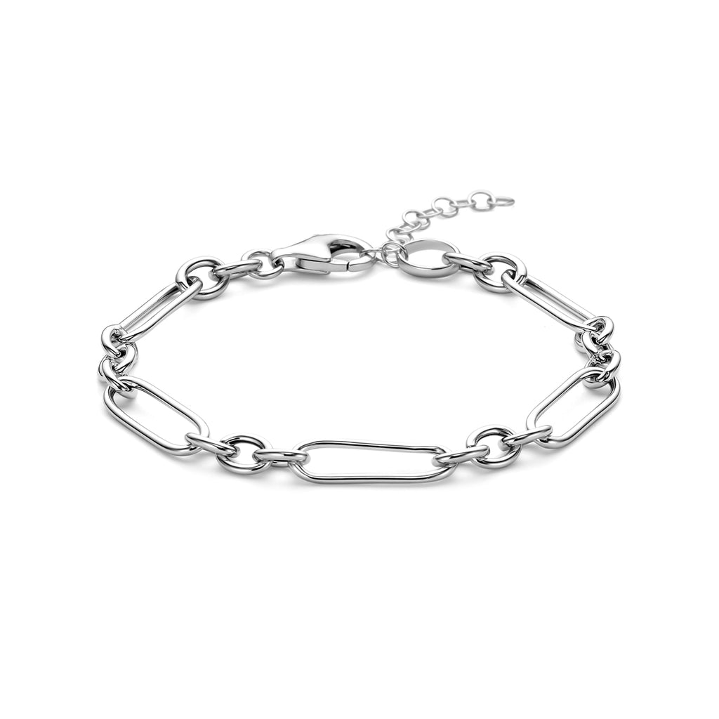 Armband 6 mm 17 + 3 cm rhodiniertes Silber