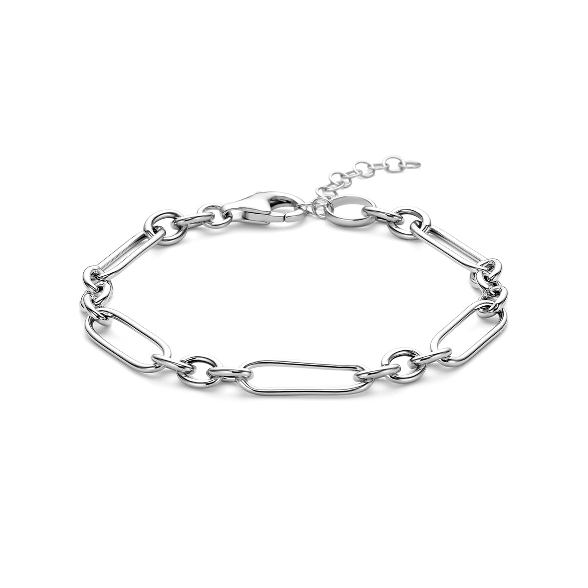 Armband 6 mm 17 + 3 cm rhodiniertes Silber