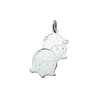 Anhänger Kinderköpfe 23 mm Silber weiß