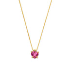 Halskette Herz Rhodolit 40 - 42 - 44 cm 14K Gelbgold