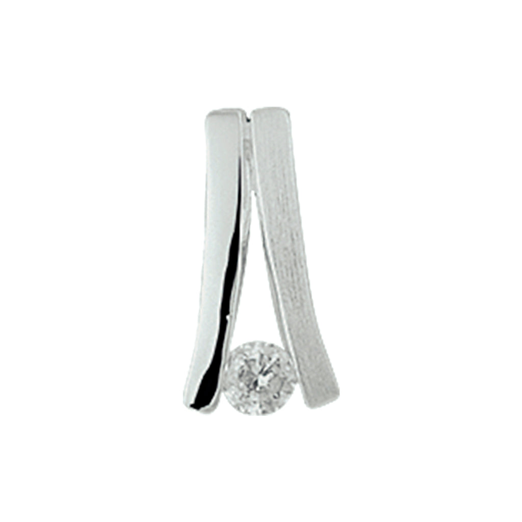hanger zirkonia poli/mat zilver gerhodineerd