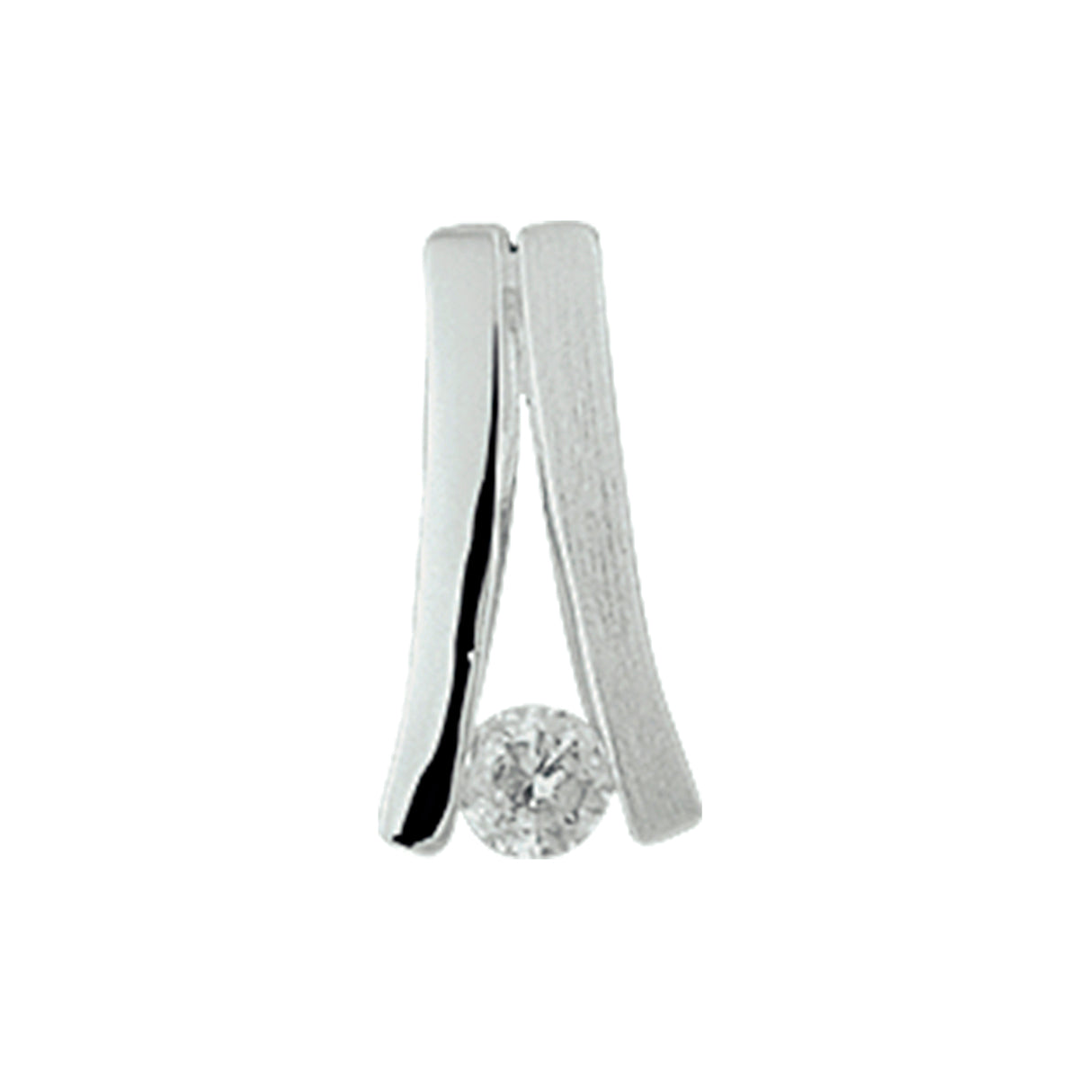 hanger zirkonia poli/mat zilver gerhodineerd