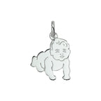 hanger baby 14,5 mm zilver wit
