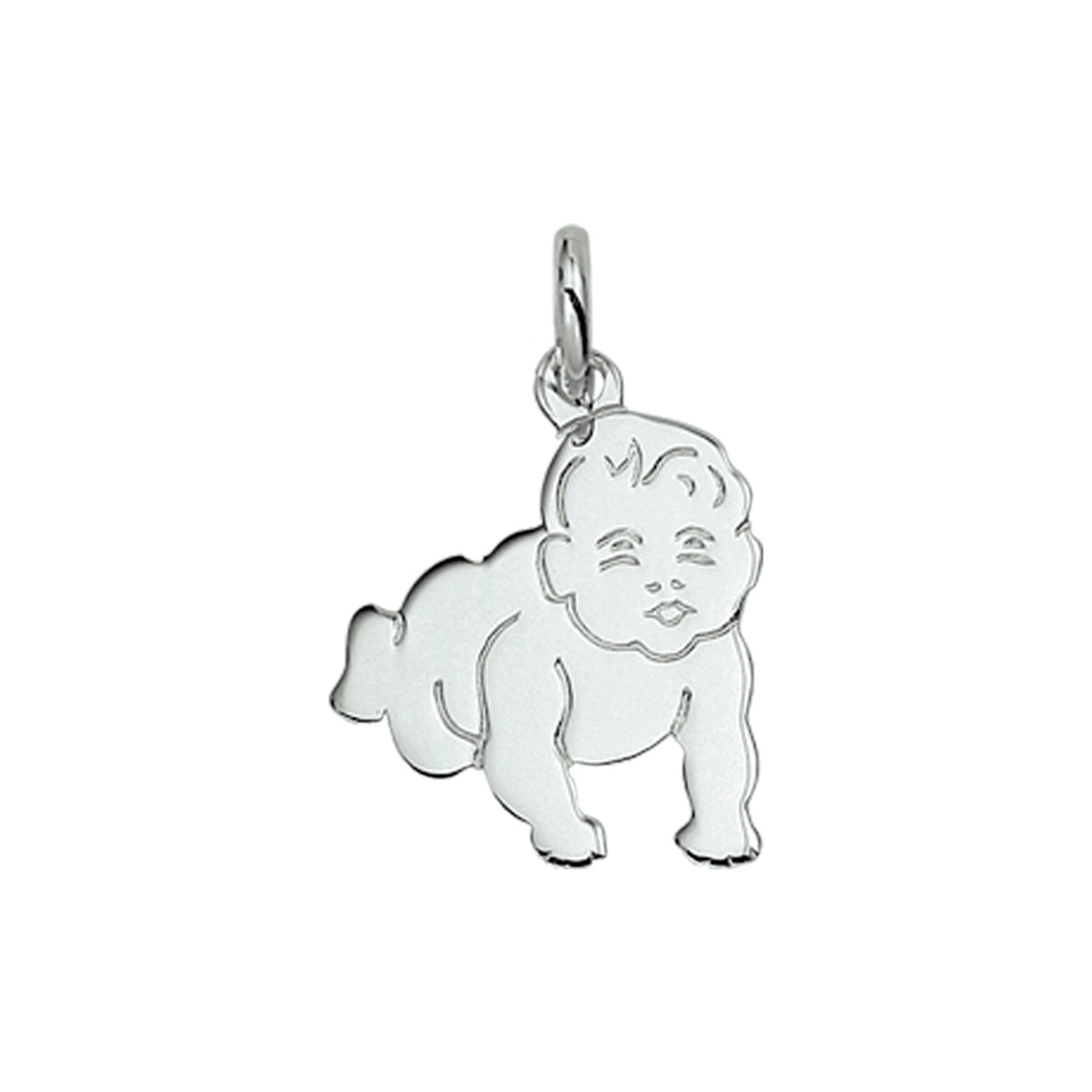 hanger baby 14,5 mm zilver wit