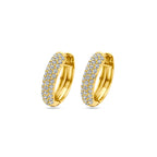 Klappohrringe Zirkonia 15,5 mm 1 Mikron silbervergoldet (gelb)