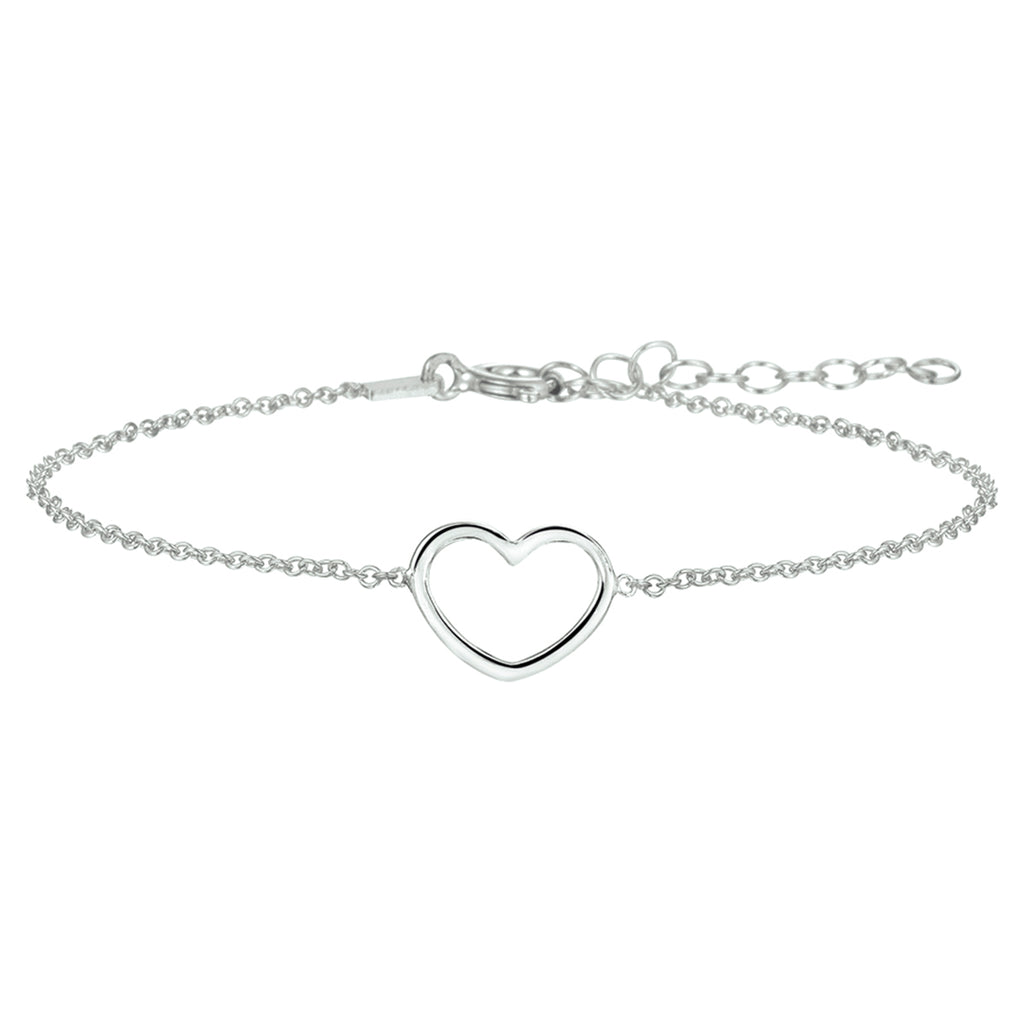 Armband Herz 1,3 mm 16 + 3 cm Silber rhodiniert