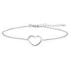 Armband Herz 1,3 mm 16 + 3 cm Silber rhodiniert