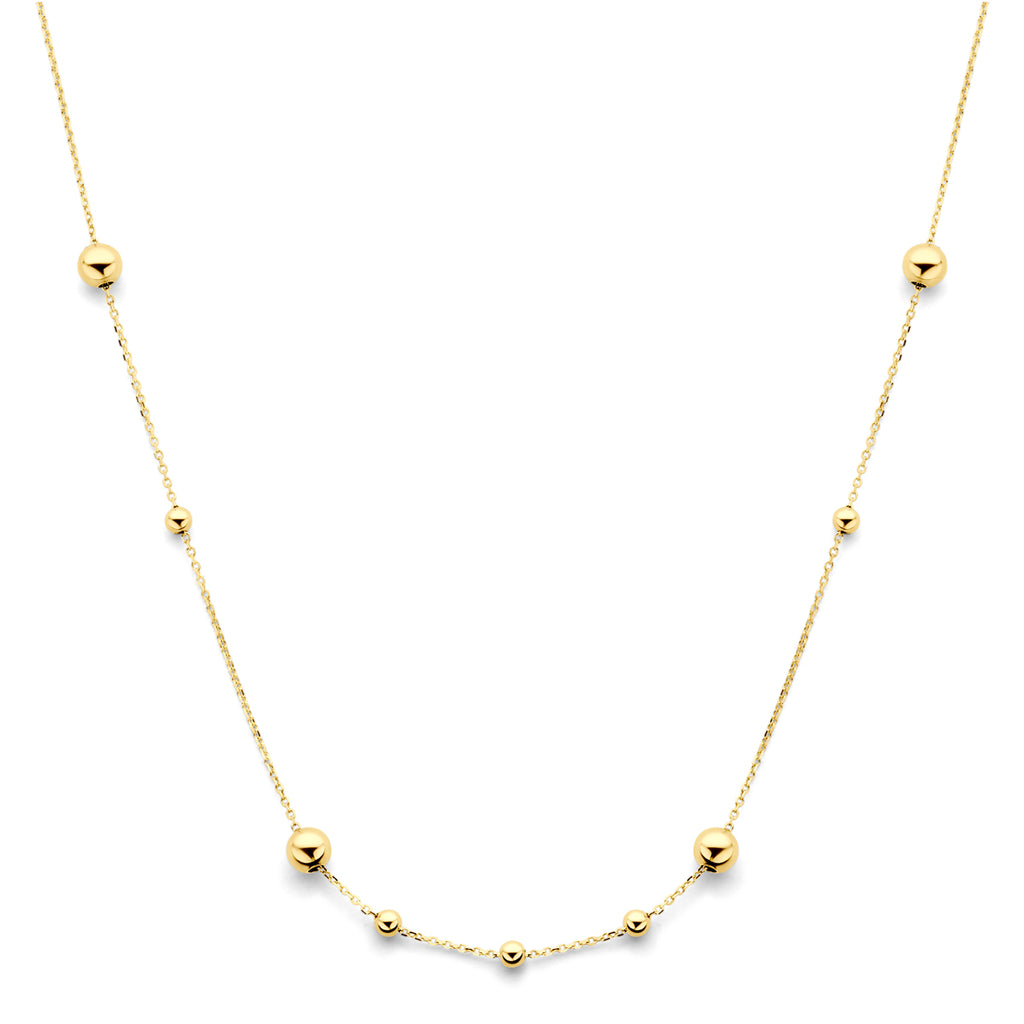 collier bolletjes 42 - 45 cm 14K geelgoud
