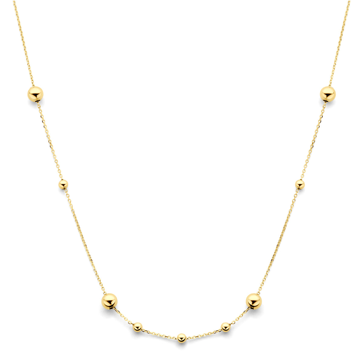 collier bolletjes 42 - 45 cm 14K geelgoud