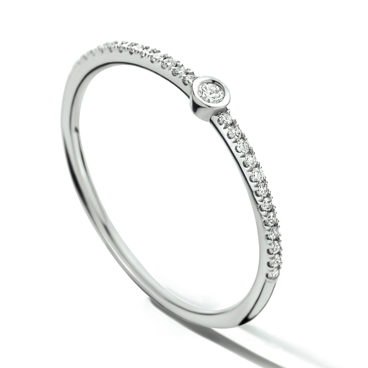 ring diamant 0.115ct h si 14K witgoud