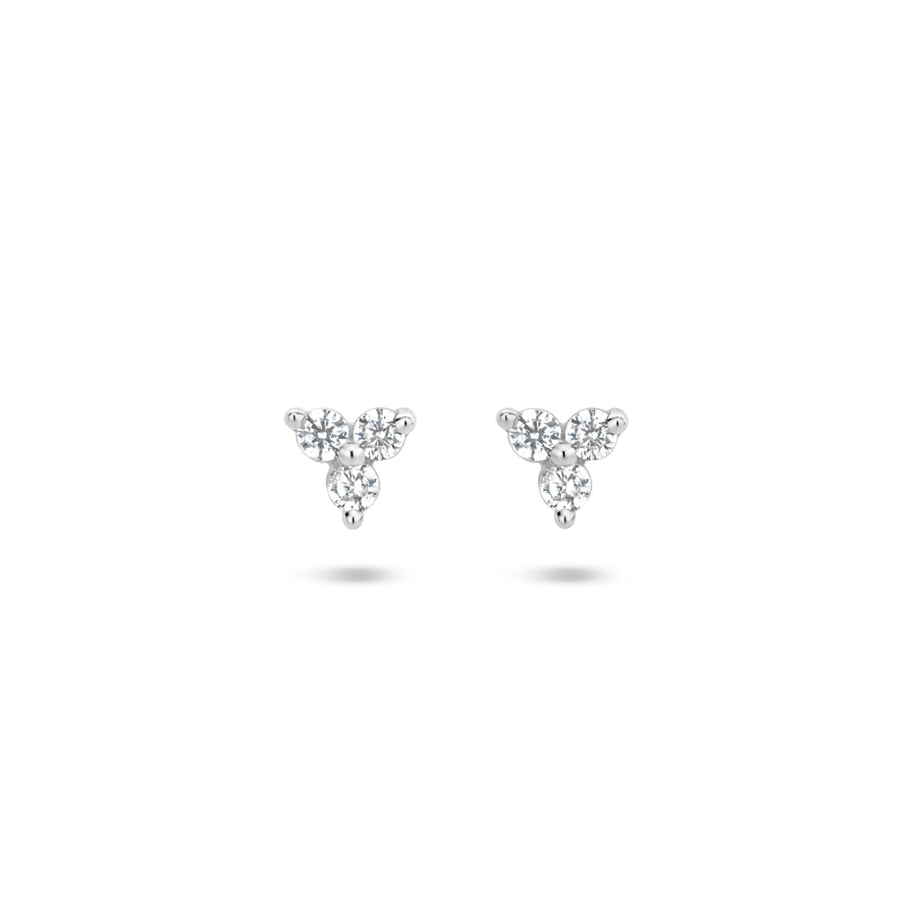 oorknoppen zirkonia zilver gerhodineerd
