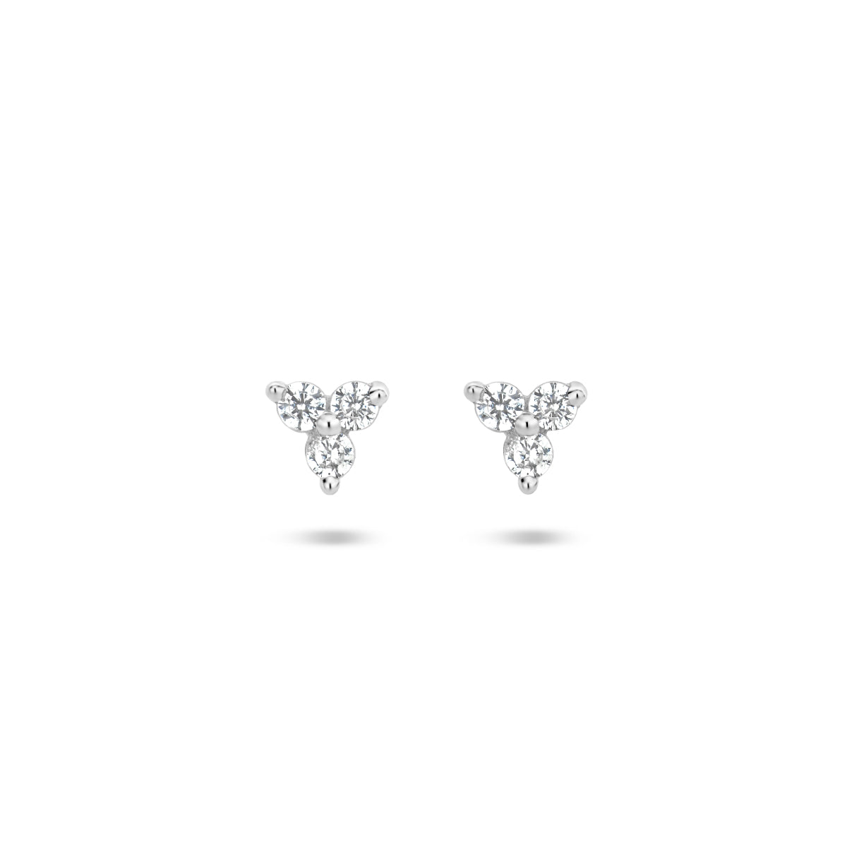 oorknoppen zirkonia zilver gerhodineerd