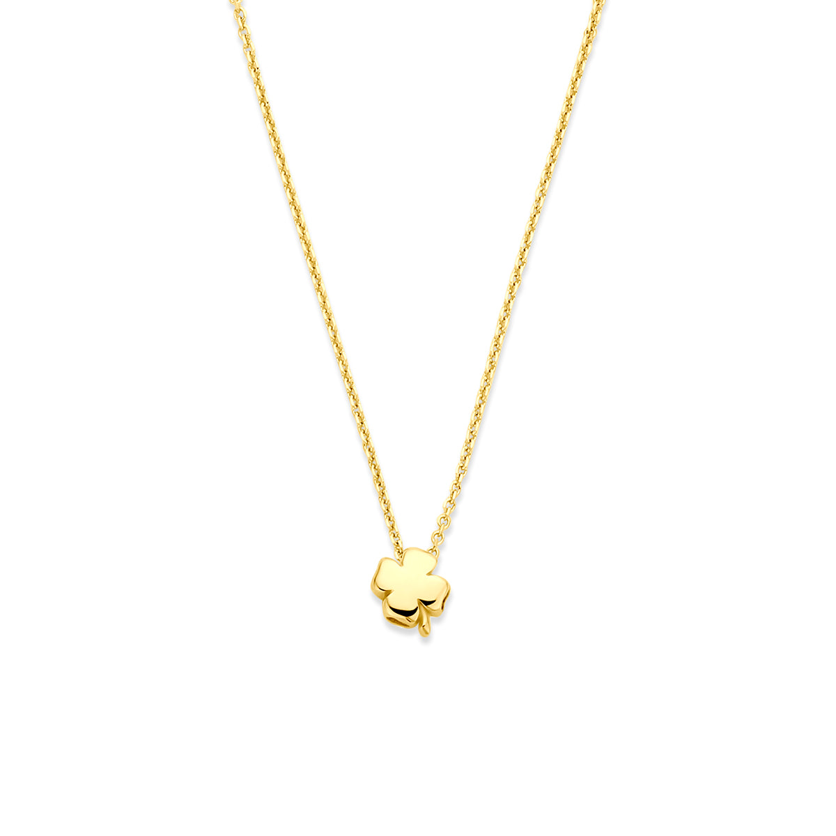 collier klaver 40 - 42 - 44 cm 14K geelgoud