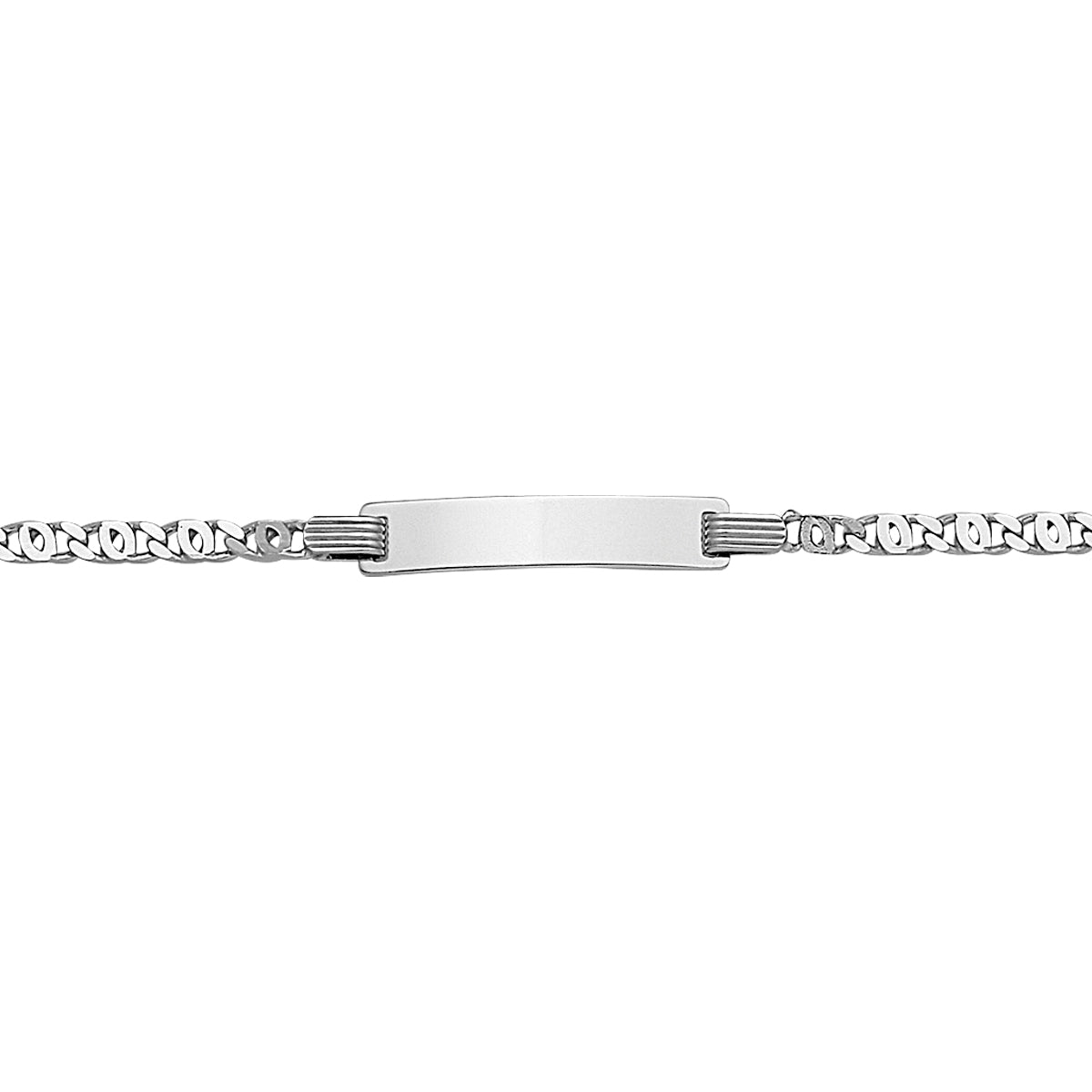 Gravurarmband Falkenauge Platte 5,0 mm 14 - 16 cm Silber rhodiniert