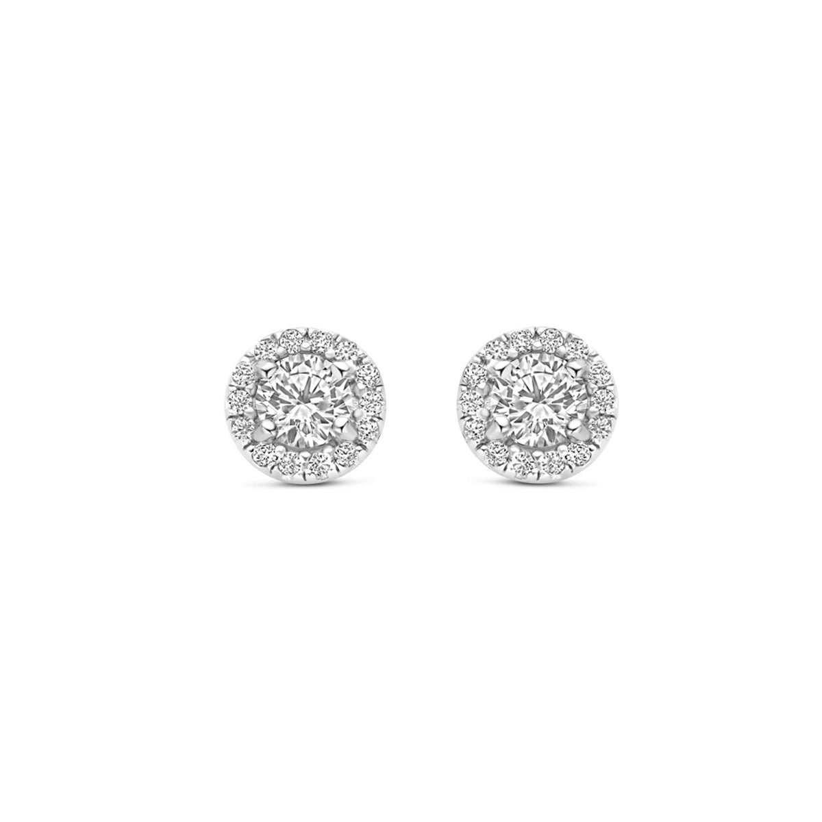 Ohrstecker Zirkonia 6 mm Silber rhodiniert