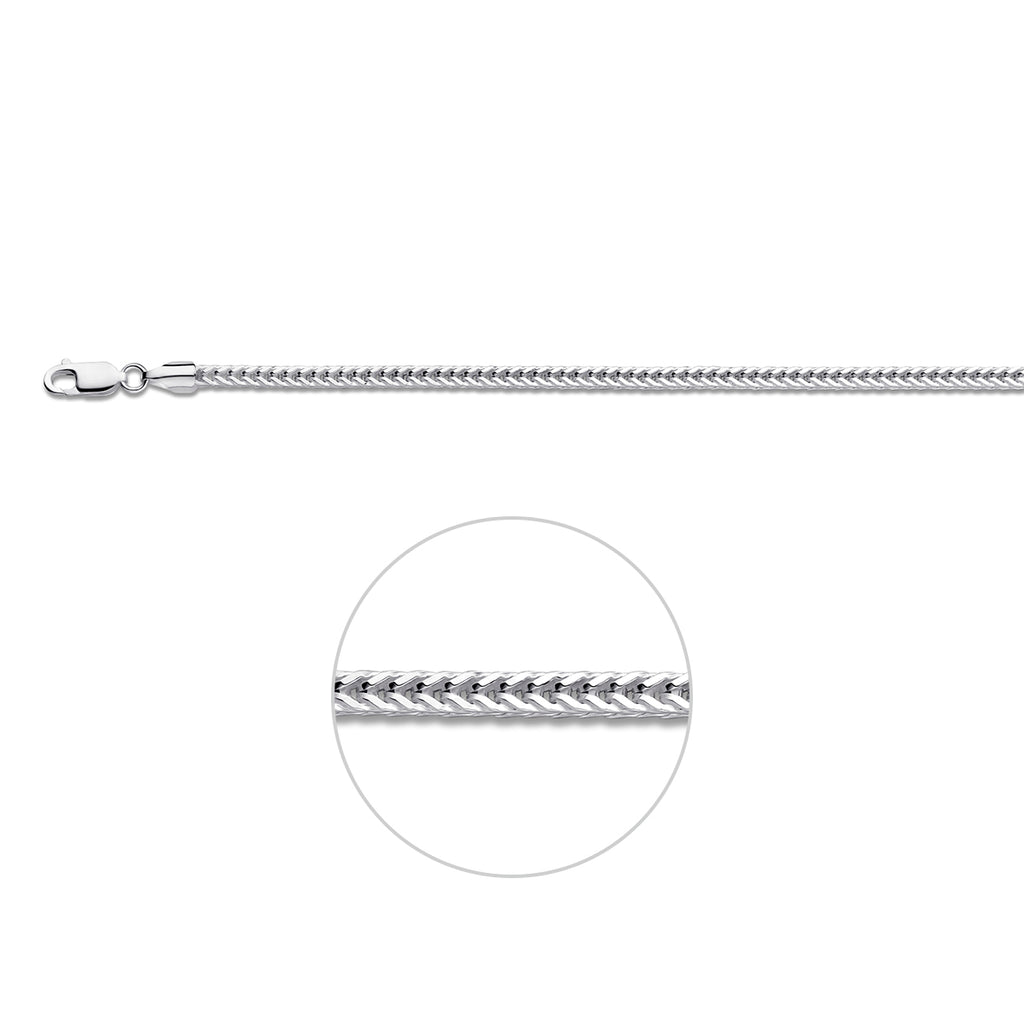 vossestaart 3,3 mm zilver wit