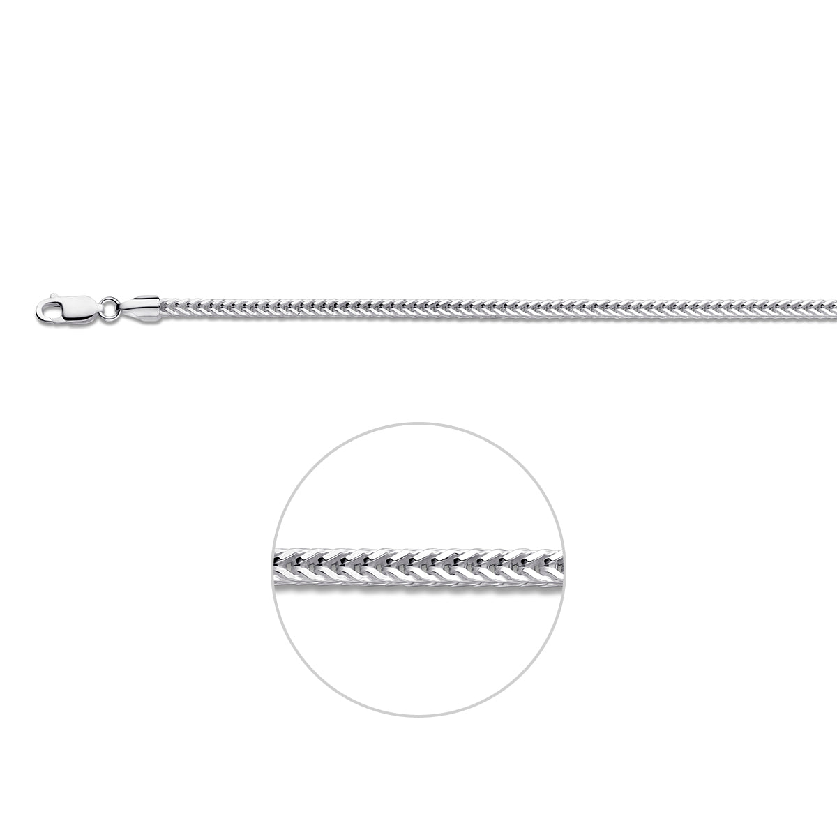 vossestaart 3,3 mm zilver wit