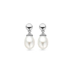 Ohrhänger Perle 15 mm 14K Weißgold